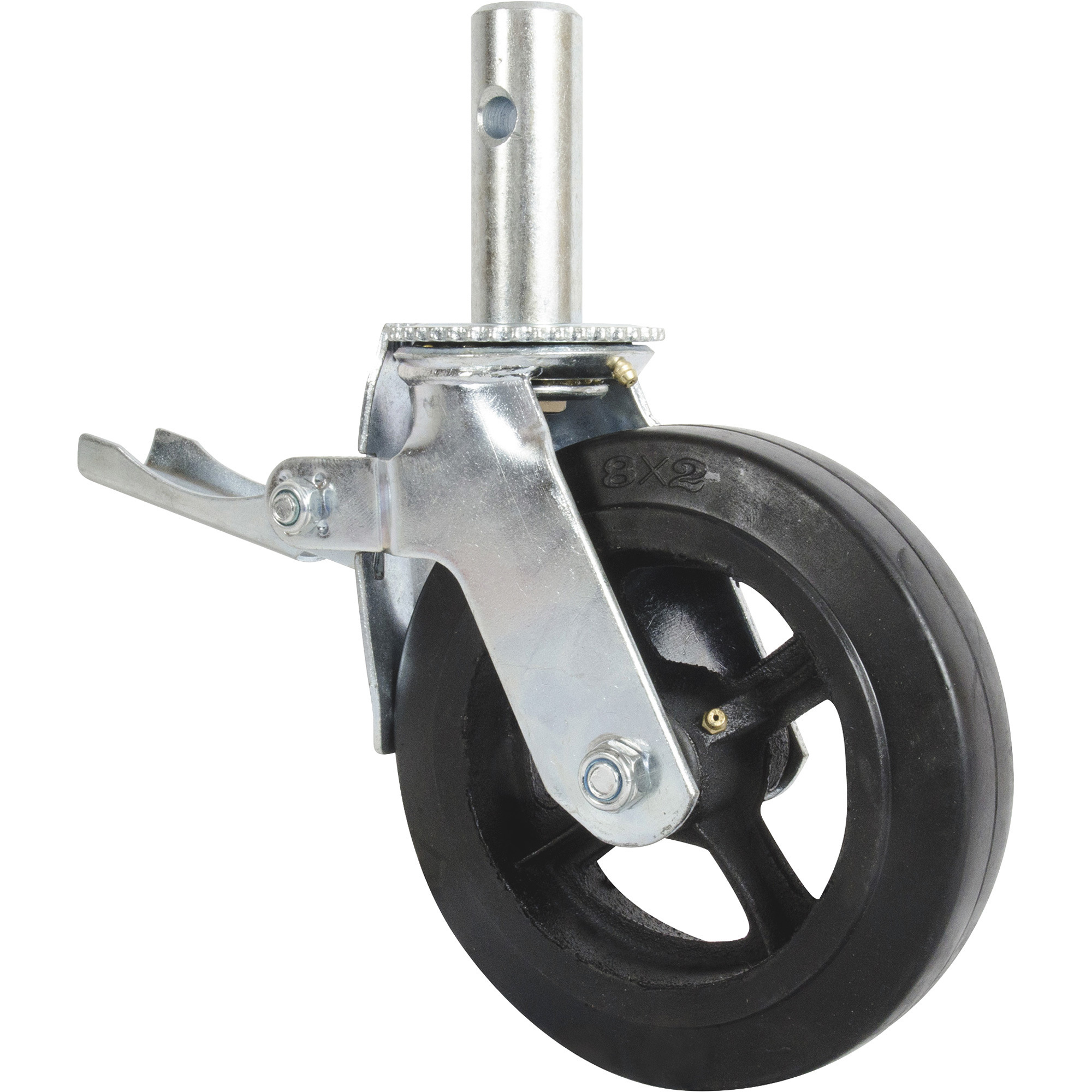 Metaltech Scaffold Heavy-Duty Caster with Foot Brake, 8in., Model# M-MBC8